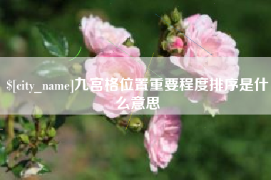 柳林九宫格位置重要程度排序是什么意思
