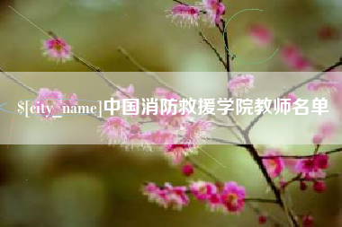 柳林中国消防救援学院教师名单
